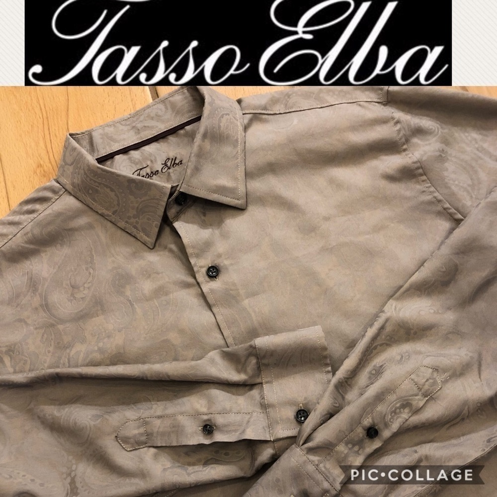 Tasso Elba Men Long Sleeve Shirt golden brown size XL NWT $70